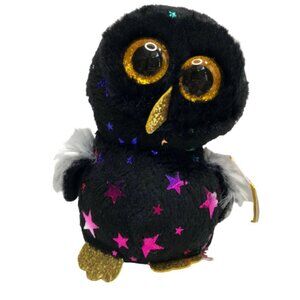 Ty Hyde Halloween Owl Clip Keyring Keychain Small Plush Toy 3" Stars Halloweenie